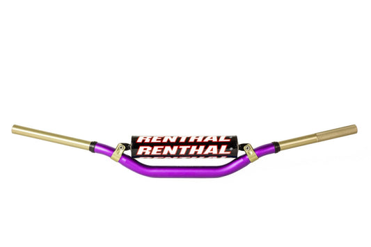 Renthal Twinwall 999 Lenker in Lila, inspiriert von Motocross-Legende Jeremy McGrath. Mit der innovativen Twinwall-Technologie bietet dieser Lenker herausragende Dämpfung, erhöhte Stabilität und exzellente Kontrolle für Motocross- und Enduro-Fahrer. Das auffällige lila Design und die verbesserte Haltbarkeit machen ihn zur idealen Wahl für anspruchsvolle Fahrer, die Leistung und Komfort suchen