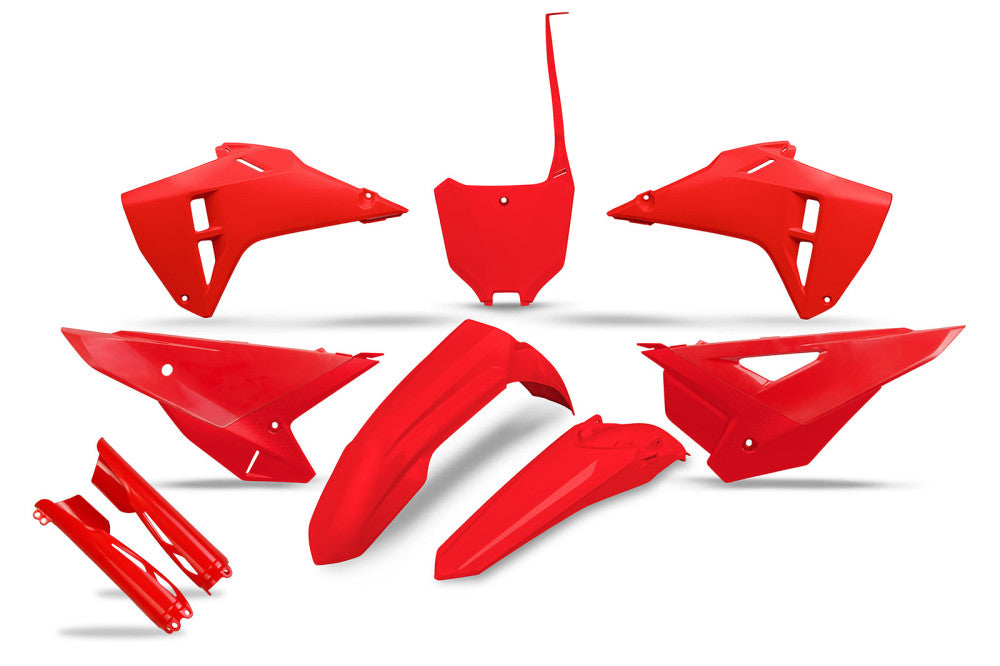UFO Plastikkit Rot für Honda CRF250 und CRF450 2025 – hochwertiges, strapazierfähiges Kunststoffverkleidungsset im OEM-Design für verbesserten Schutz und individuelles Aussehen, ideal für Offroad, Motocross und Enduro-Fahrer.