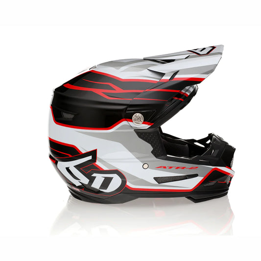 6D ATR-2 MX-Enduro-Helm Phase Weiß/Rot