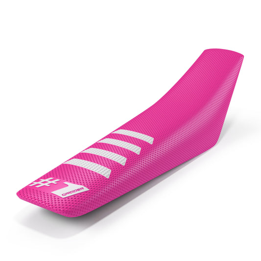 ONEGRIPPER SITZBANKBEZUG RIPPED PINK/WEIß