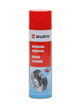 "Würth Bremsenreiniger in einer 500 ml Spraydose, ideal zur gründlichen Reinigung von Bremsen, Kupplungen und anderen mechanischen Komponenten. Entfernt schnell Öl, Fett, Schmutz und Bremsstaub für eine verbesserte Leistung und Sicherheit. Perfekt für den Einsatz in Werkstätten und für die Fahrzeugpflege."